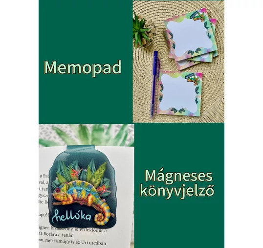 Hellóka csomag - memopad + mágneses könyvjelző