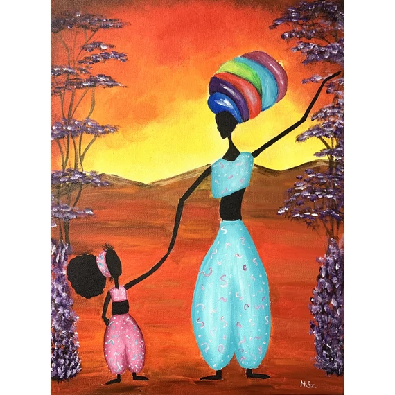 Afrika élményfestés - Akrillal