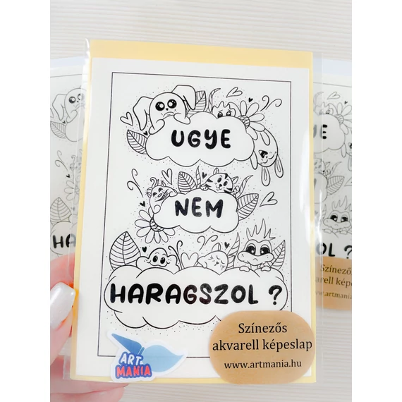 Nem haragszol? - színezhető akvarell képeslap